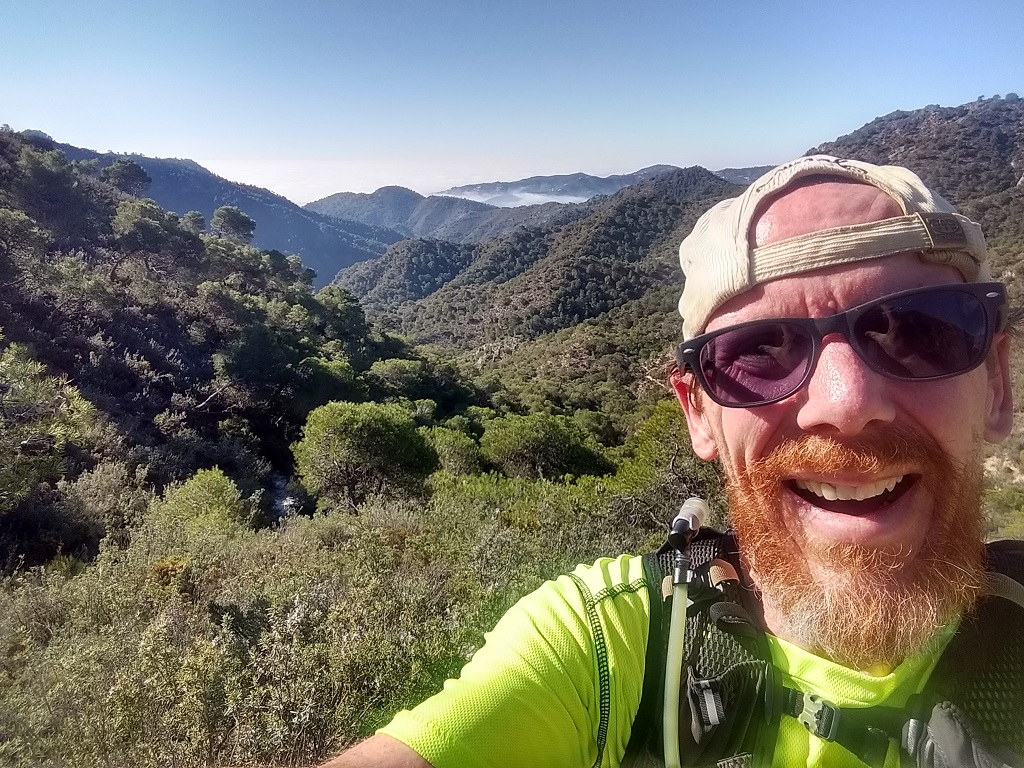 Running on the GR-249 trail between Frigiliana and the Chillar River