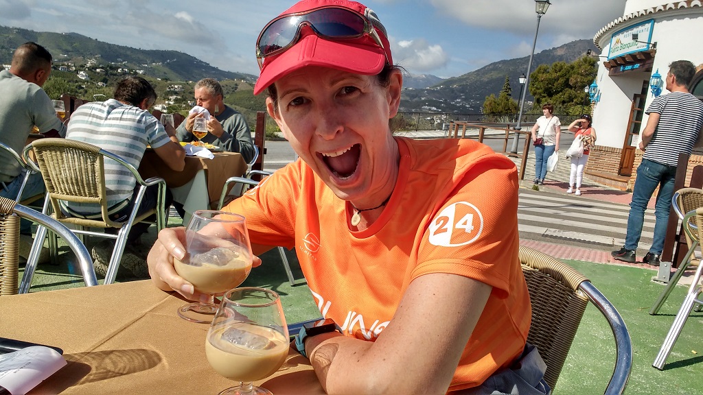 Complementary drinks after a meal in Frigiliana.