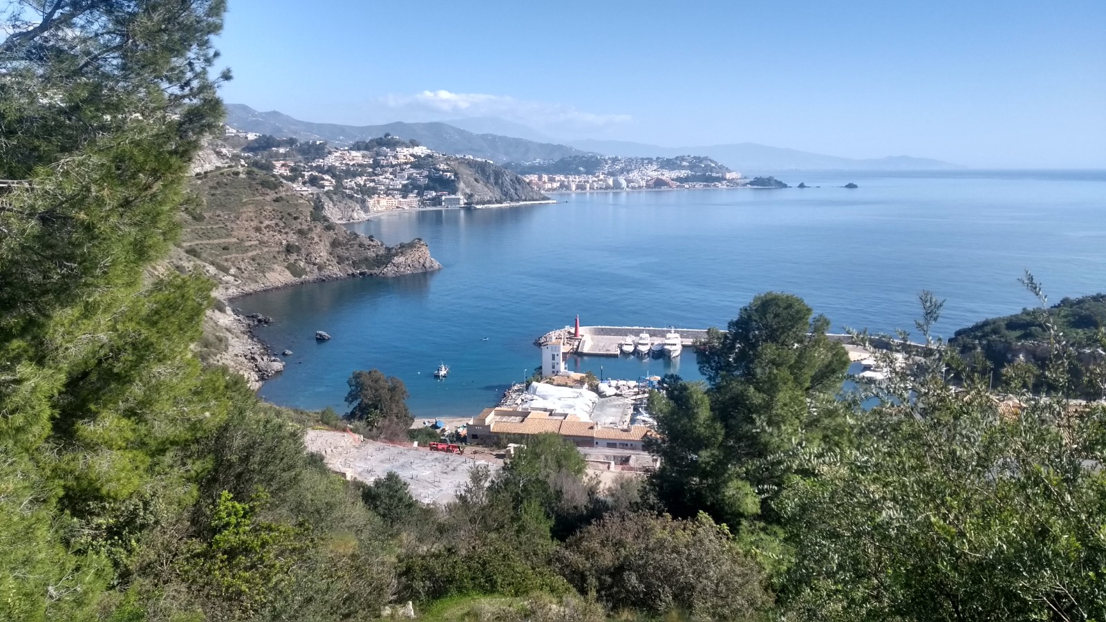 The La Herradura marina, which Andy's family villa overlooks