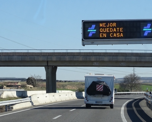 coronavirus road signs spain
