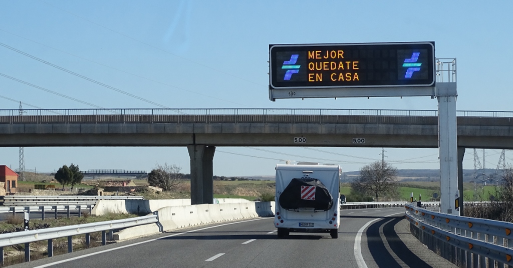 coronavirus road signs spain