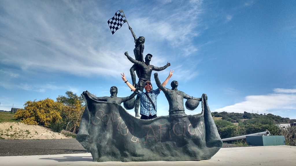 Celebrating our luck with permanent fans inside the Jerez circuit!
