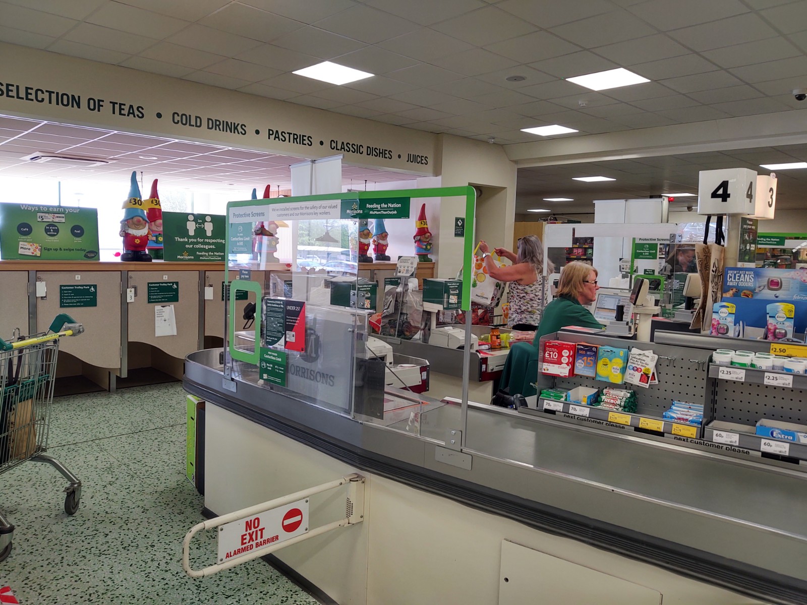 Protective screens installed at Morrisons, near to my parents' house in Eastwood