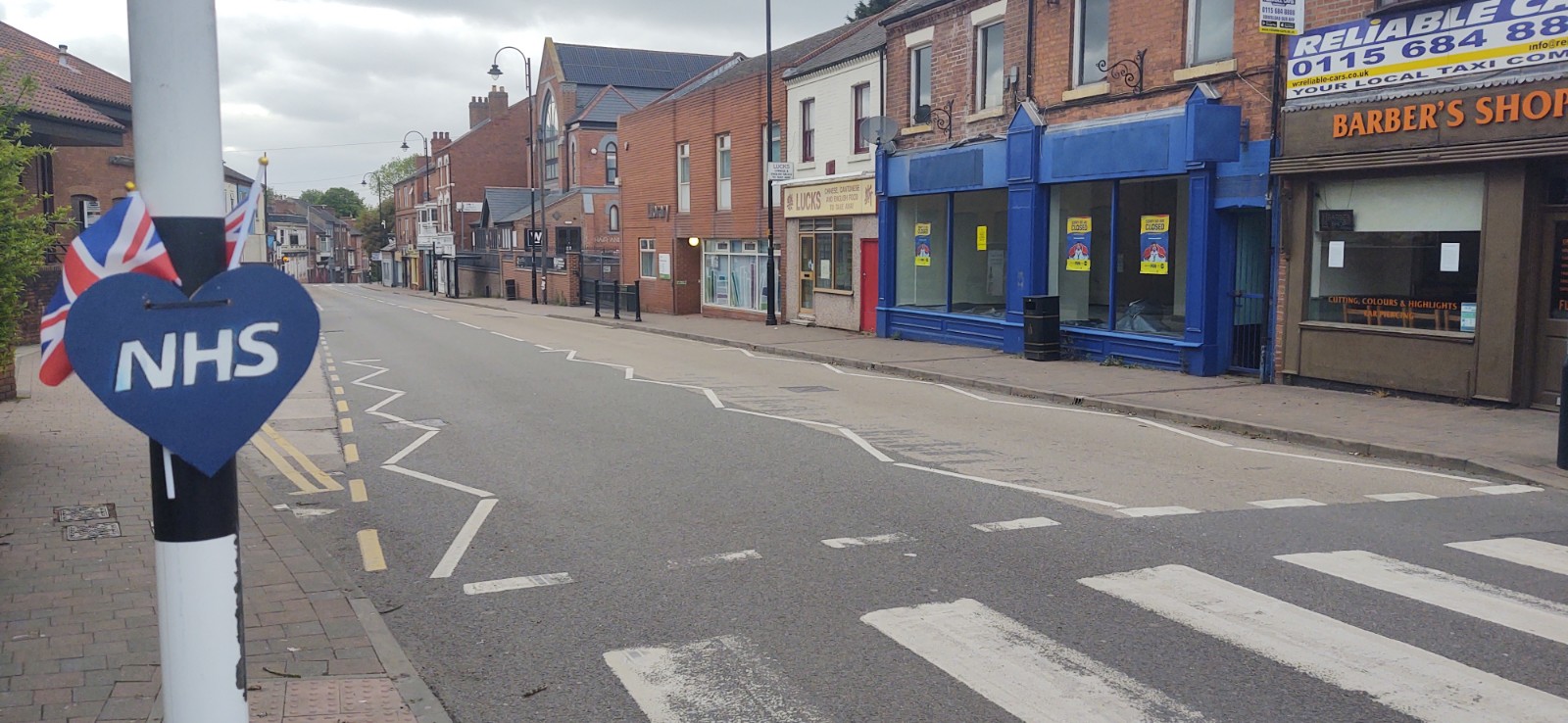 A small tribute to the NHS on our empty high street in Kimberley