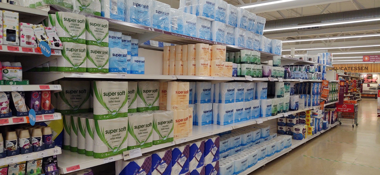 And relax, there's plenty loo roll in the local Sainsbury's. We just need 'em to open the roast chicken section now!