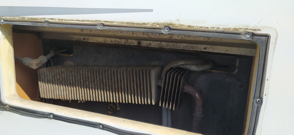 Removed top fridge vent and surround from our motorhome