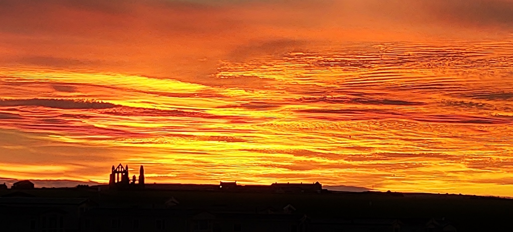 sunset at whitby abbey