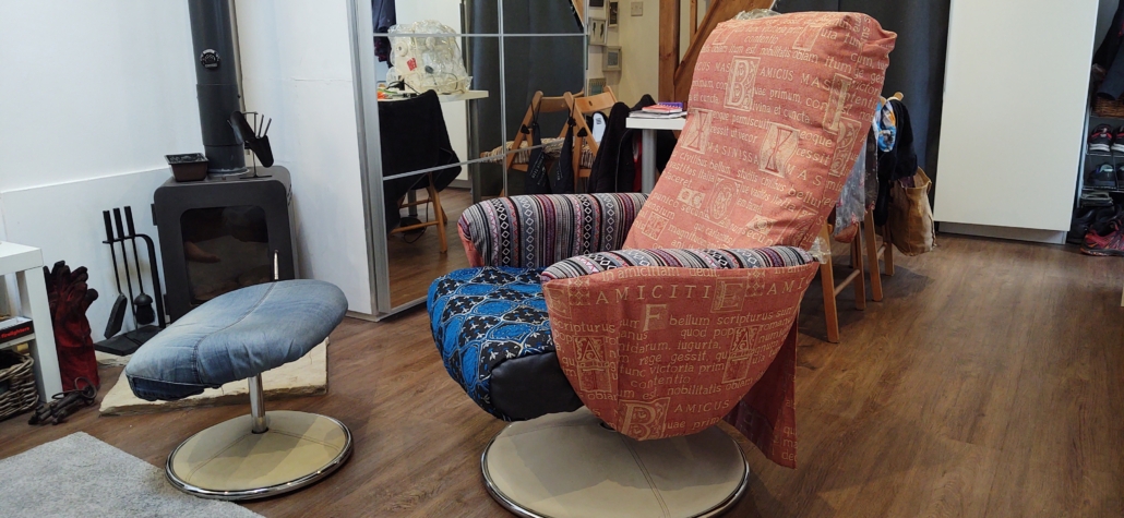 Re-covered leather chair