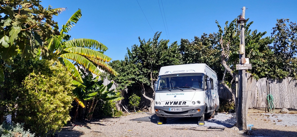 Our over-winter motorhome pitch at Aula de Naturaleza, Nerja Spain