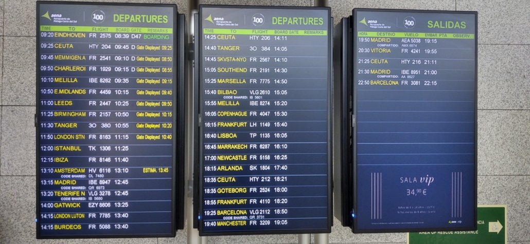 There were still flights taking off through the day from Malaga though.