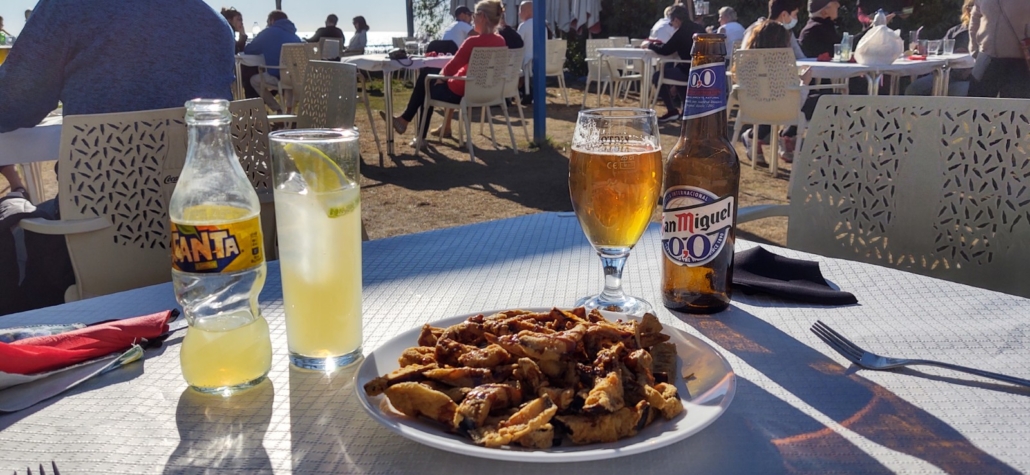 Deep-friend aubergine with cane honey for a shared starter.