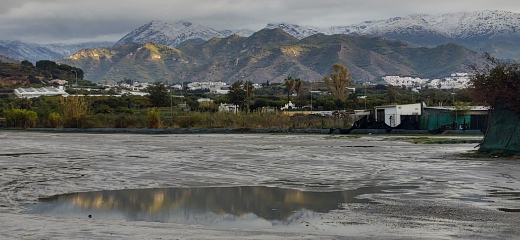 Snow on the mountains in Spain 