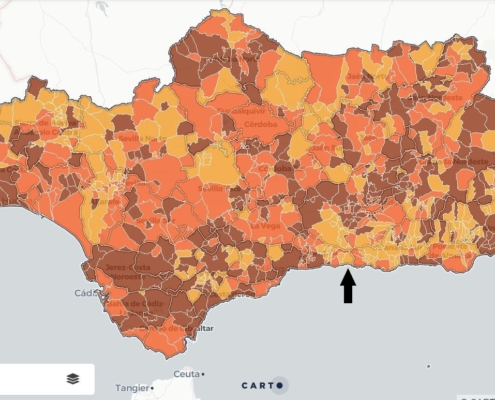 covid map of Andalusia Spain