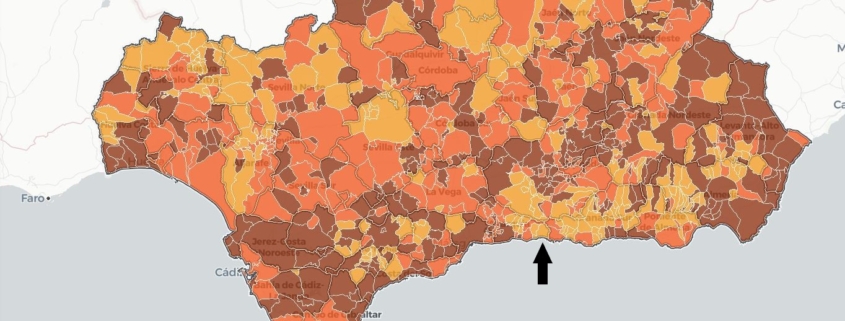 covid map of Andalusia Spain