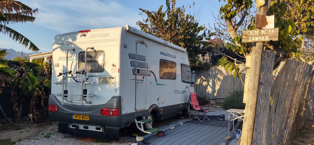 motorhome at camping corjito san miguel Nerja