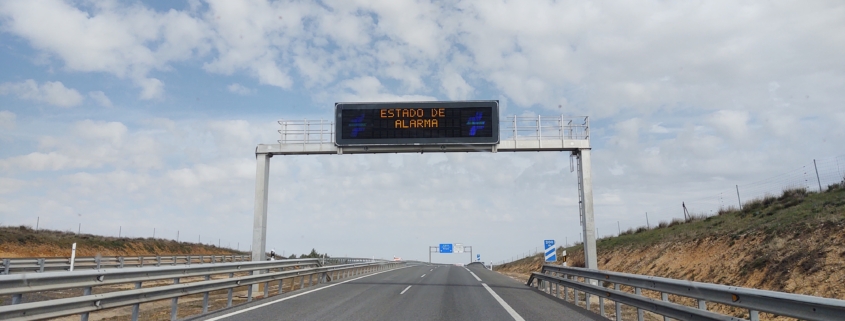 state of alarm motorway sign Spain
