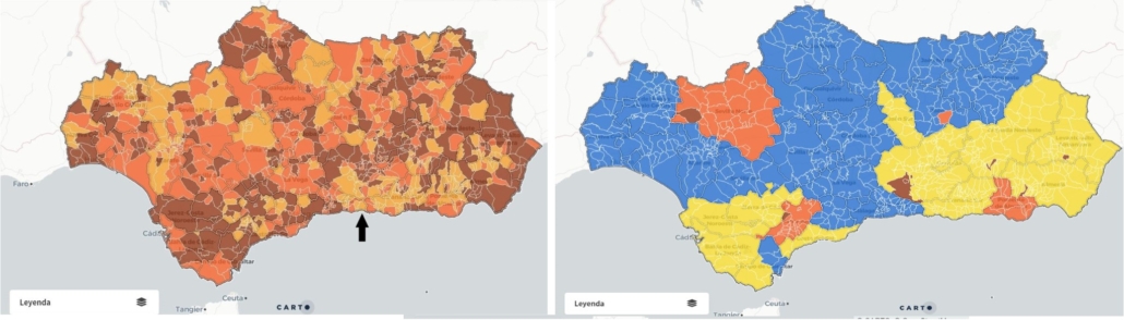 Covid Map Andalusia Dec and Marc