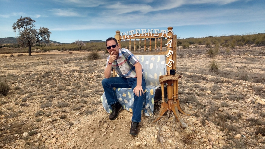 The Internet Cafe in the Desert, Quirky Camperstop near Yelco in Spain