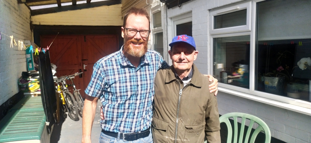 Hugging my dad after a long winter of 2020 to 2021