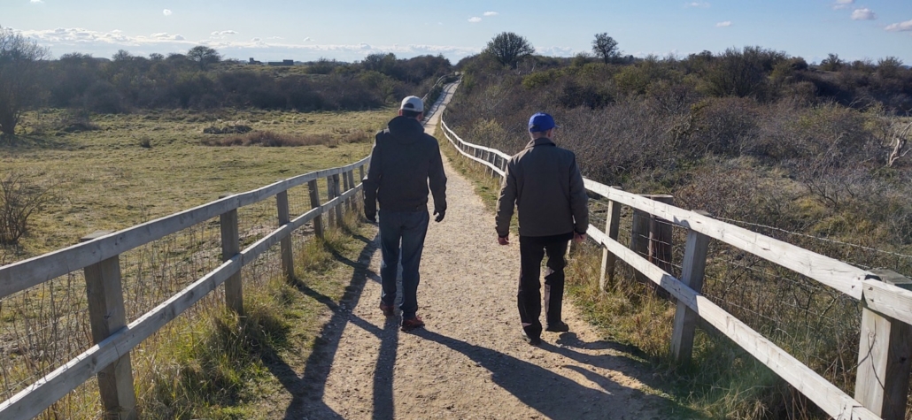 Me and Dad bird watching at Gibraltar Point near Skegness.