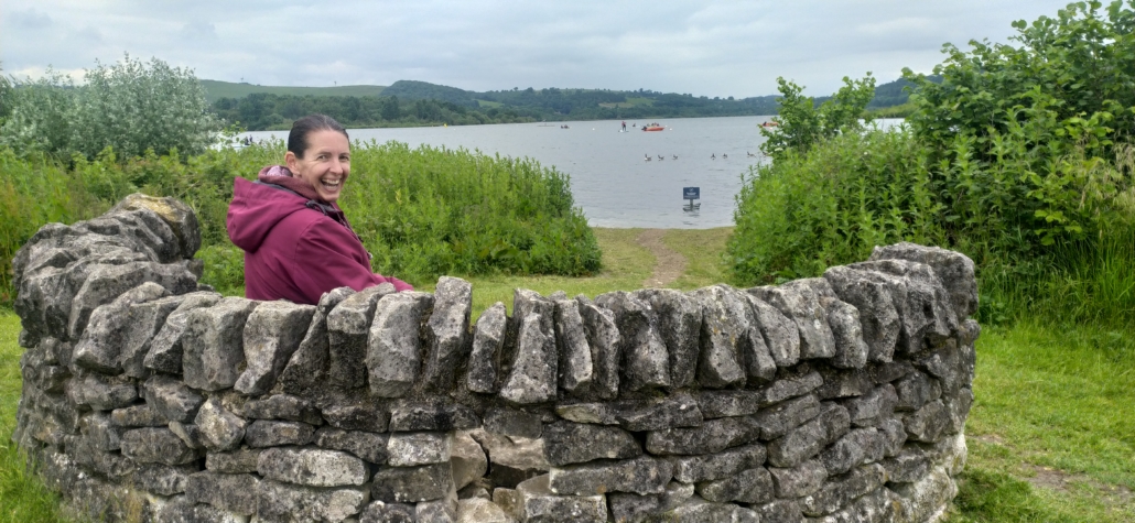 Stone seating at Carsington Water, Derbyshire, UK