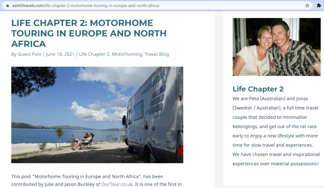 Exit 45 Travels has real-life stories of folks who chose to change their lives