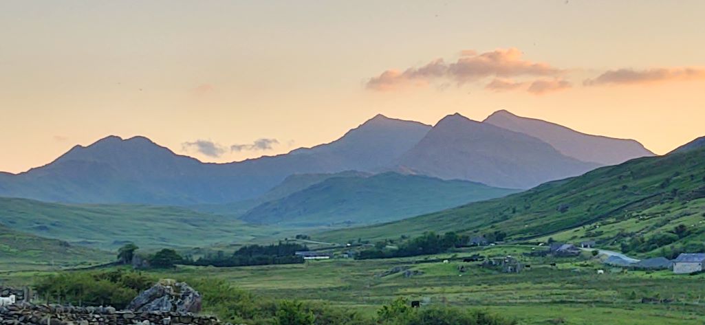 view of snowdon from garth farm wales