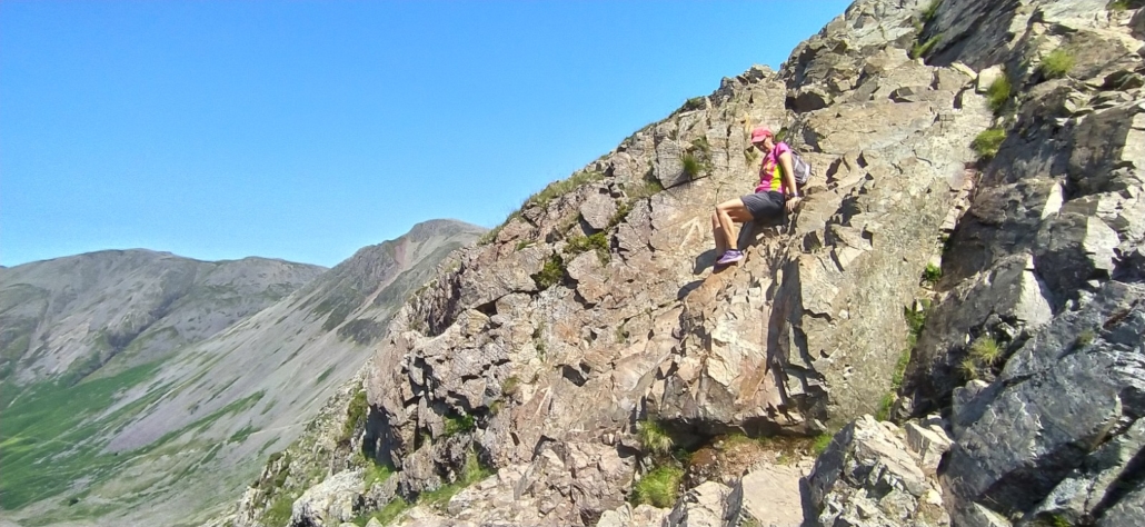 Coming down the 'step' on the Corridor Route up Scafell Pike
