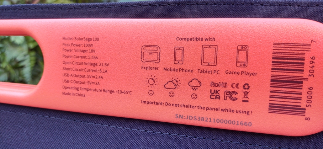 Detail from the back of the SolarSaga panel