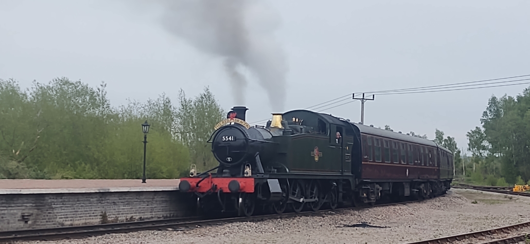 The Red Dragon steam train on the Dean Forest Railway at Lydney