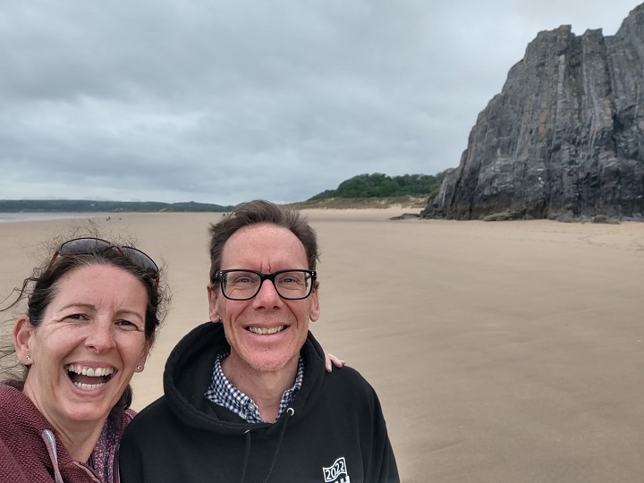 Julie and Jason on Oxwich Beach