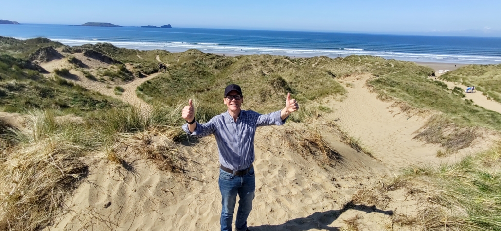 Me in the dunes at Hillend Campsite