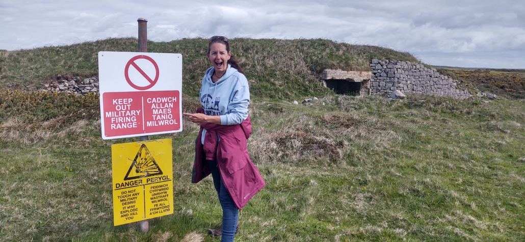 Signs tell you not to stray into the firing area or pick any military debris: "IT MAY EXPLODE AND KILL YOU".