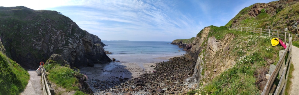 Caerfai Bay near St Davids, a short walk from the campsite