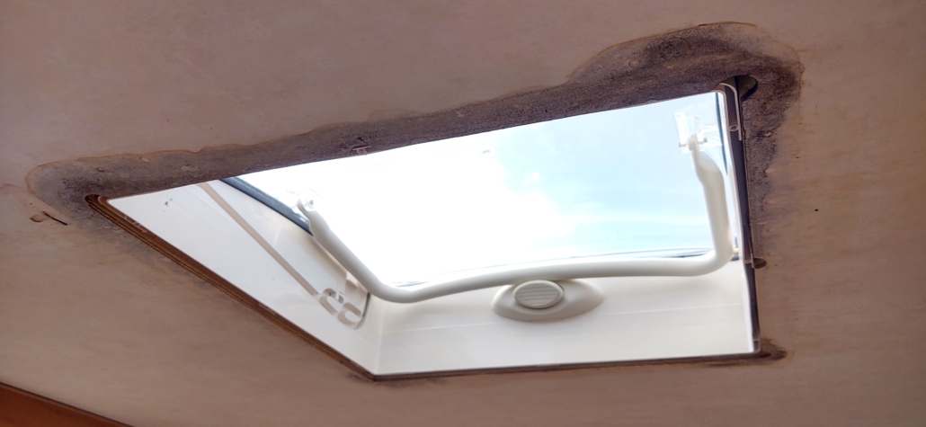 The extent of the leaking was only obvious when we removed the wide trim from the underside of the skylight. Thankfully no lasting damage has been done.