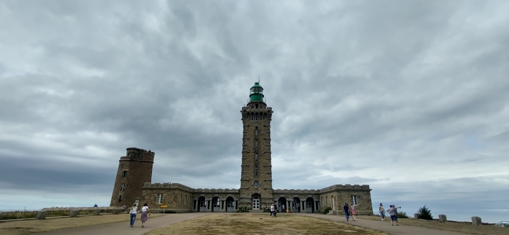 The Cape Fréhel lighthouses. The larger, newer, one was destroyed in WW2 and rebuilt between 1946 to 1950