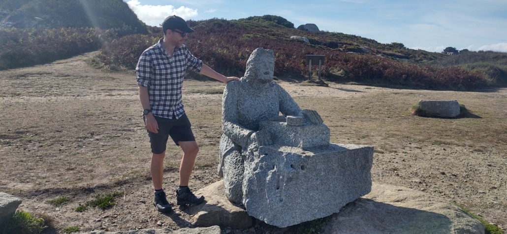 Monument to the grantite quarrymen on Île-Grande, Brittany