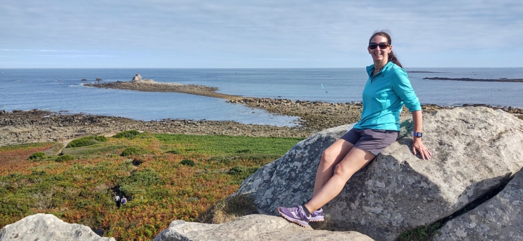 On the highest point of Île-Grande, looking out over the grey granite which used to be mined there