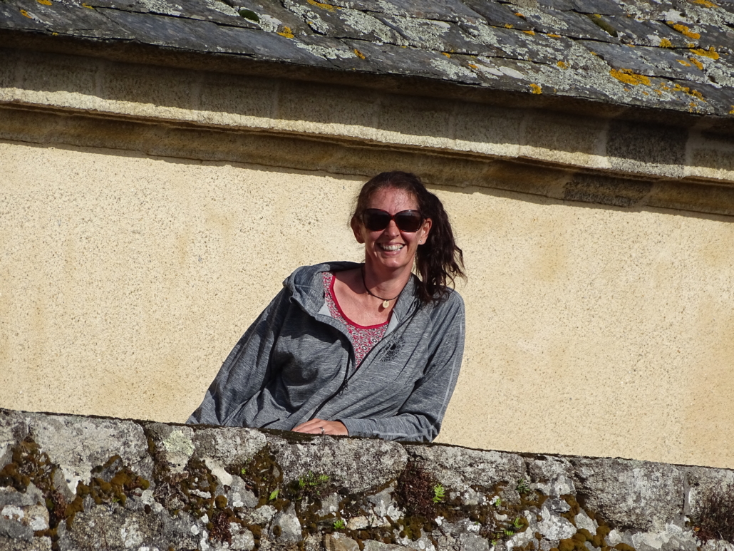 Enjoying a break in the rain on the ramparts of Concarneau, Brittany