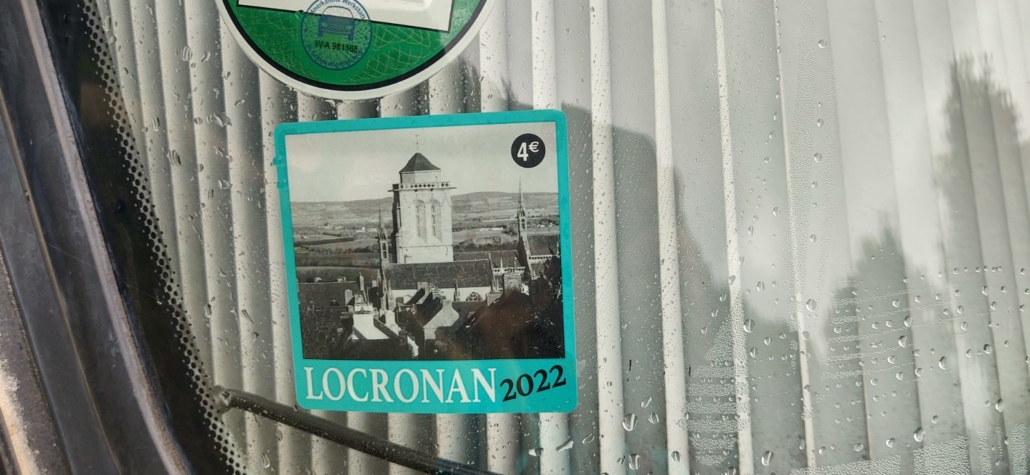 Locronan car park sticker