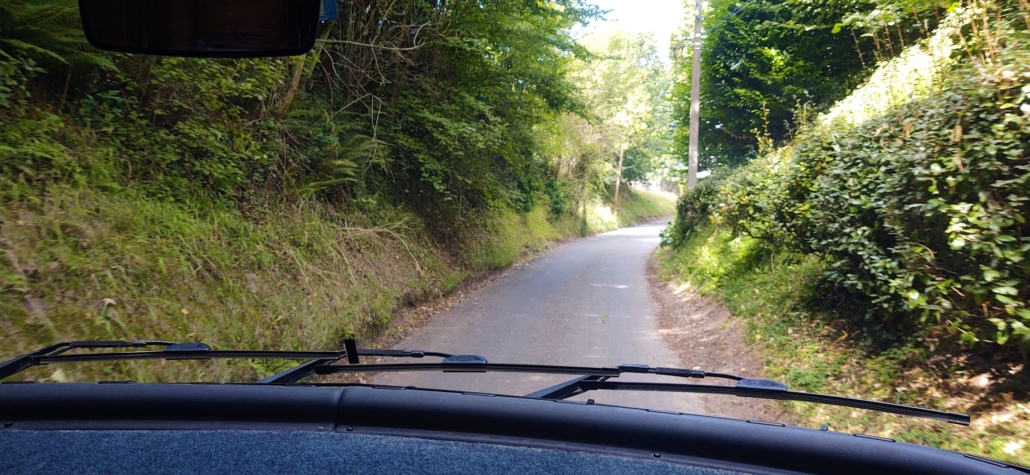 narrow road and motorhome