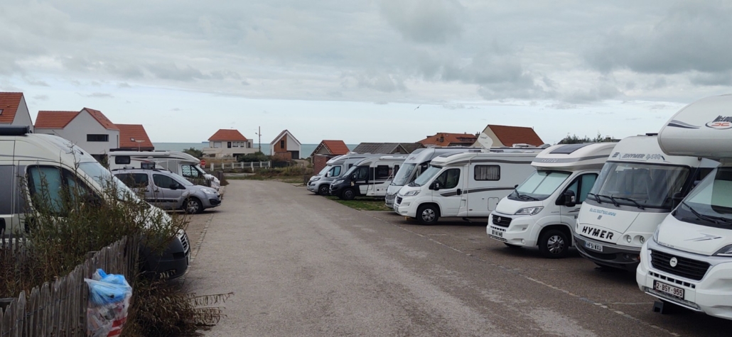 Motorhome parking at Sangatte near Calais
