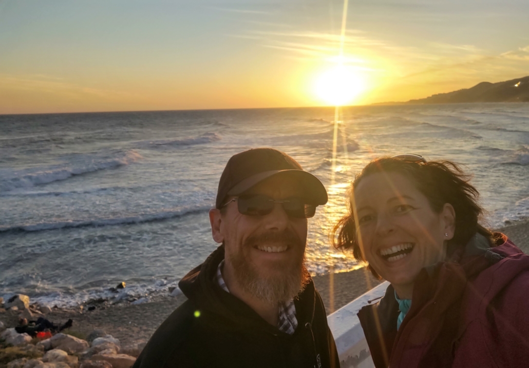 Smiling at Nerja sunset