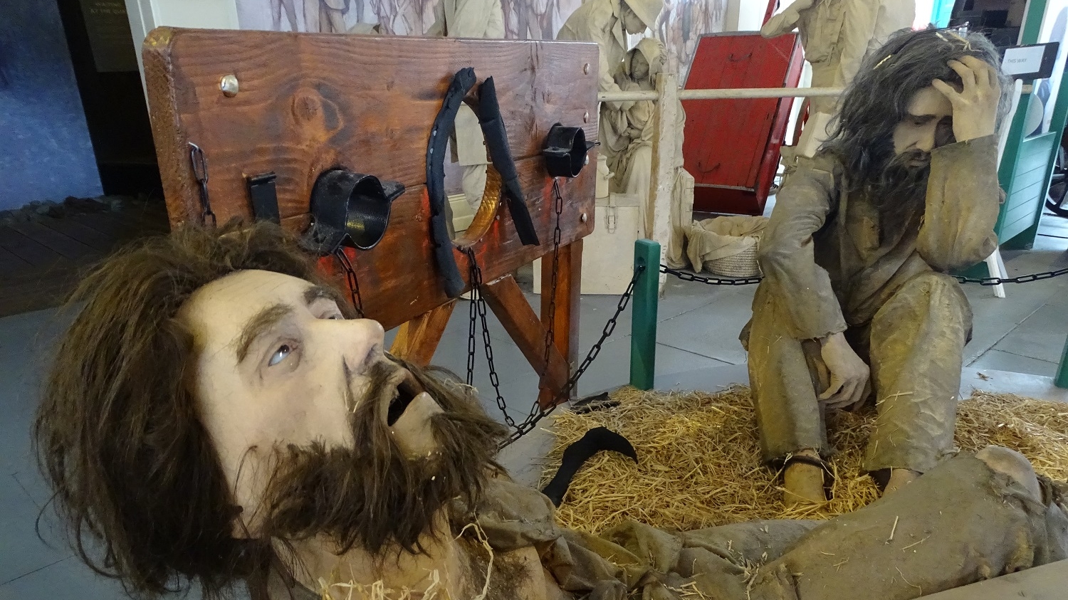 Dummies representing Irish convicts shipped to Australia
