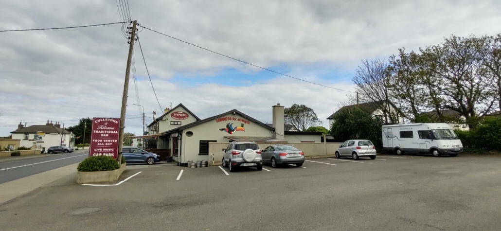 Motorhome parking at the Culleton's pub in Kilrane near Rosslare port