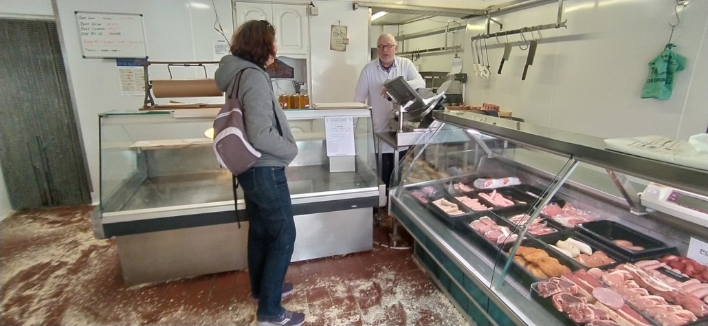 Sawdust on the floor in J.J. Cullen's butchers, Kilkenny, Ireland
