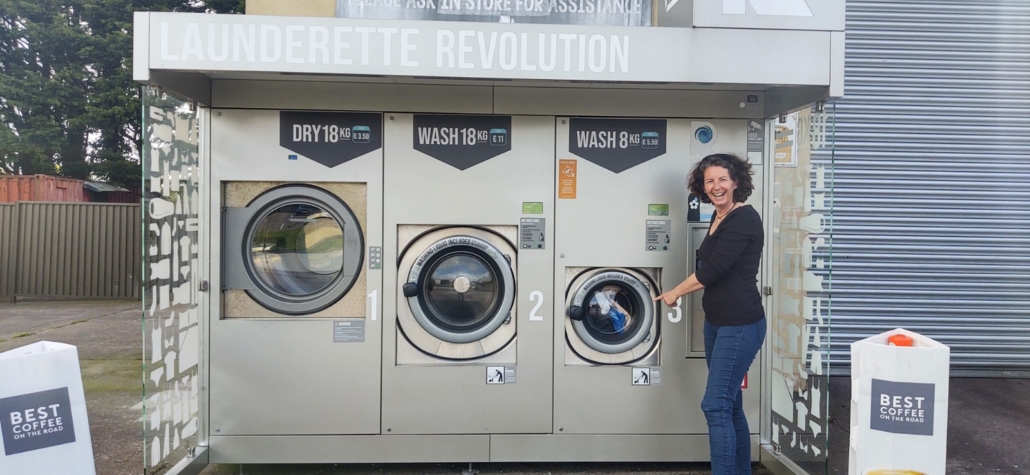 laundry machines at petrol station