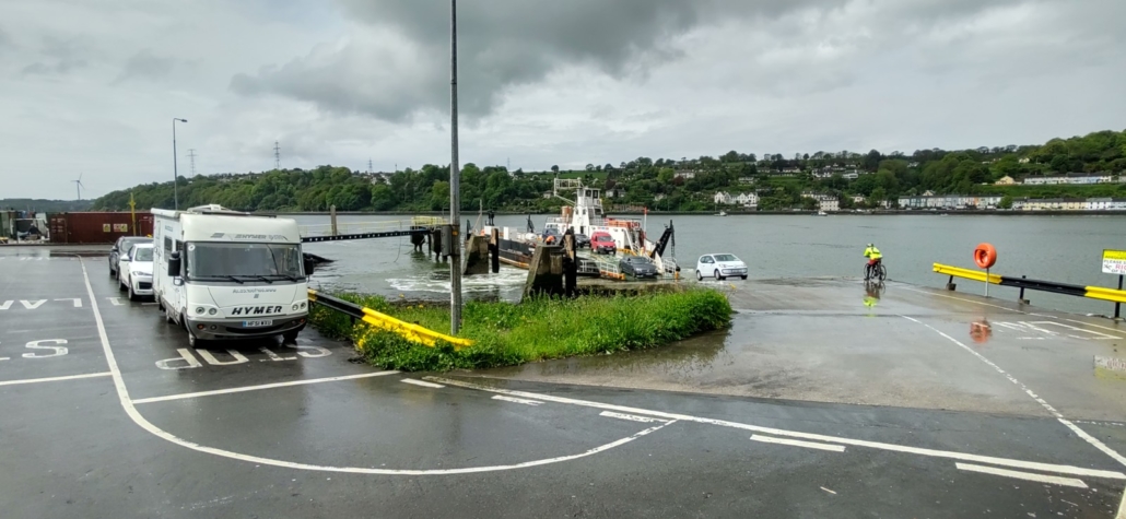 motorhome at Cobh car ferry terminal