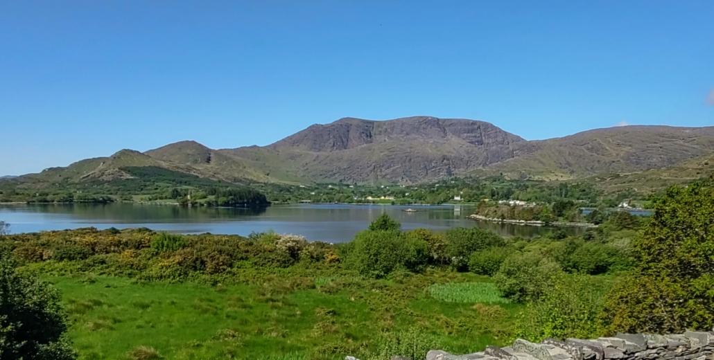 View across Bantry Bay to the Caha Mountains on Beara Peninsular