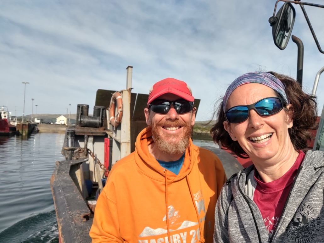 The ourtour two on the ferry to Bere Island